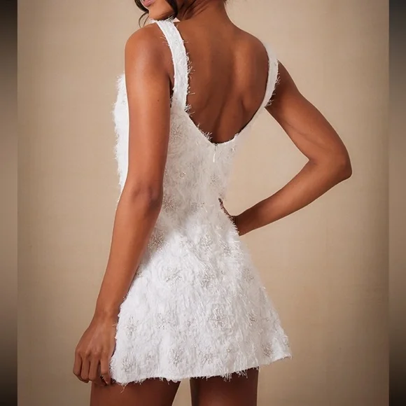 PREMIUM WHITE SEQUIN EMBROIDERED COWL NECK... - Picture 2 of 5